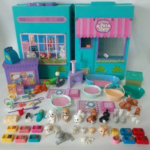Vintage Littlest Pet Shop Case Figure Playset Lot